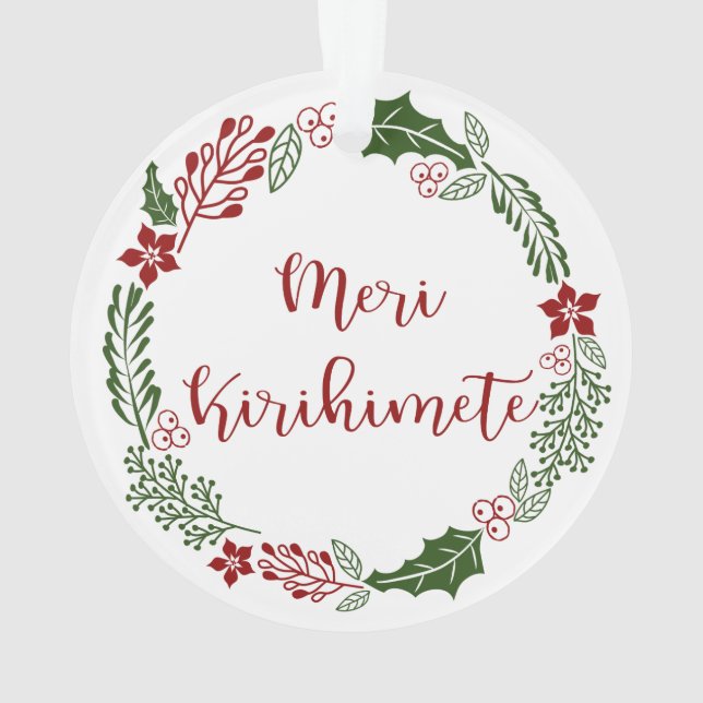 Māori Frohe Weihnachtsfeige, Meri Kirihimete Ornament (Rückseite)