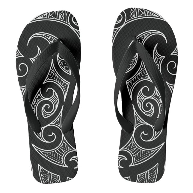 Maori ganz schwarz flip flops (Fußbett)