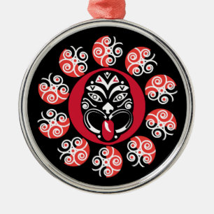 Maori Haka Neuseeland Einheimische Kunst Dek Ornament Aus Metall