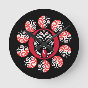 Maori Haka   Neuseeland   Nationale Kunst   Dekort Runde Wanduhr