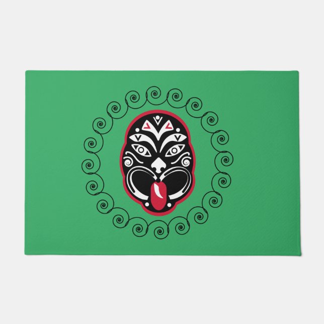 Maori Haka | Neuseeland | Native Art | Dekoration Fußmatte (Vorderseite)