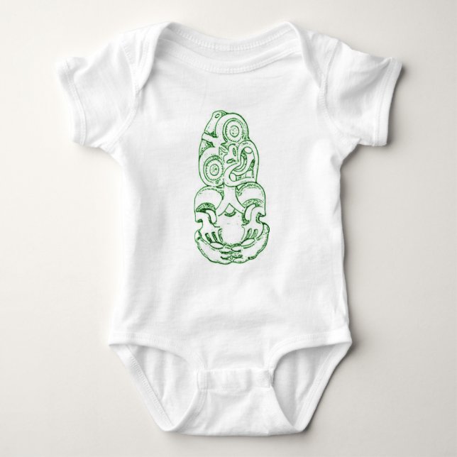 Maori- Hei-Tiki Skizze-Säugling Baby Strampler (Vorderseite)