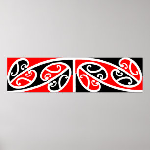 Maori- Kowhaiwhai Muster 2 - Plakat