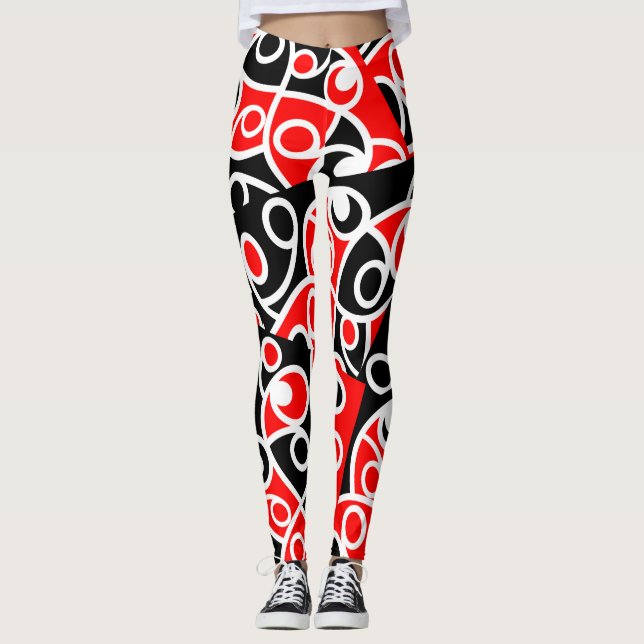 Maori Kowhaiwhai-Muster Leggings (Vorderseite)