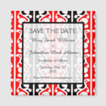 Maori Kowhaiwhai New Zealand Wedding Magnet<br><div class="desc">Maori Kowhaiwhai Neuseeland Hochzeit Save the Date für Ihre Hochzeit. Ein modernes,  trendiges,  Maori,  Kowhaiwhai-Muster. Traditionelles Rot,  Schwarz und Weiß Muster. Entworfen in Aotearoa / Neuseeland Wenn Sie irgendwelche Hilfe möchten,  zögern Sie bitte nicht,  mich über den Button " frag diesen Designer " direkt unter diesem Text zu kontaktieren.</div>