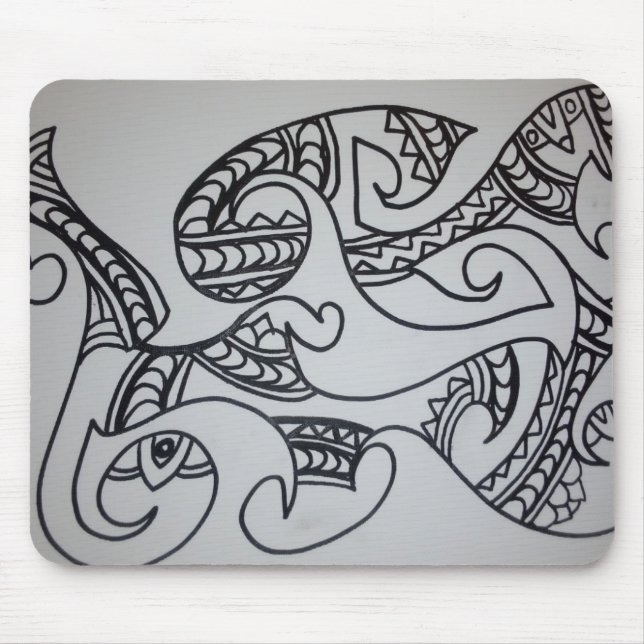 Maori-Motiv-Design Mousepad (Vorne)