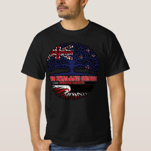 Maori Neuseeländer Neuseeland Baumwurzeln Flagge T-Shirt