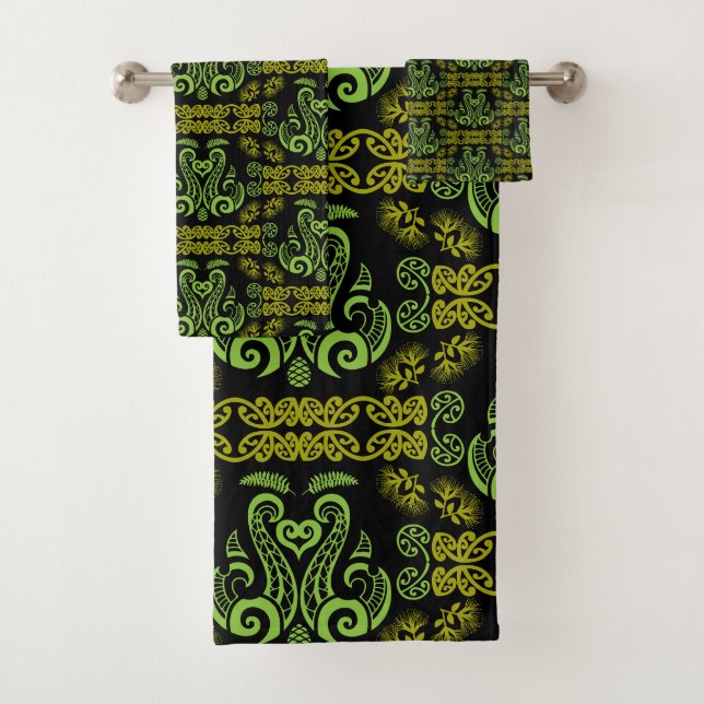 Māori New Zealand Art Badhandtuch Set (Insitu)