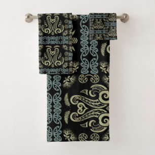 Māori New Zealand Art Badhandtuch Set