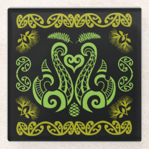 Māori New Zealand Art Glasuntersetzer