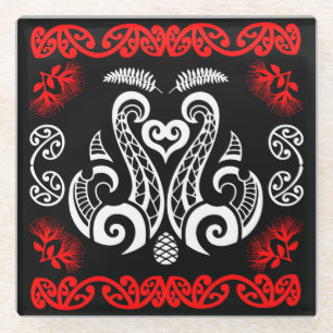 Māori New Zealand Art Glasuntersetzer