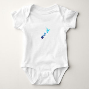 Maori New Zealand Karte Tribal Tattoo Gift Baby Strampler