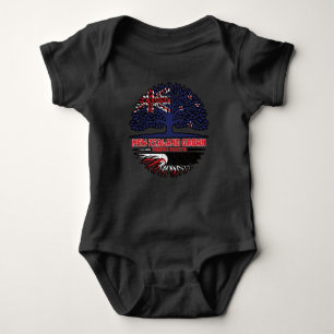Maori New Zealander New Zealand Tree Roots Flag Baby Strampler