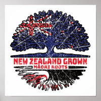 Maori New Zealander New Zealand Tree Roots Flag