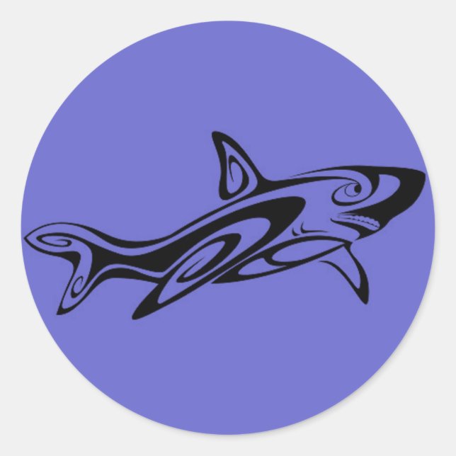 Maori Shark Runder Aufkleber (Vorderseite)