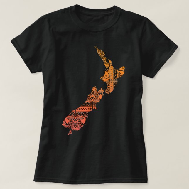 Maori Stamm Polynesien Neuseeland Kultur Tattoo T-Shirt (Design vorne)