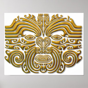 Maori- Tätowierung - Gold Poster