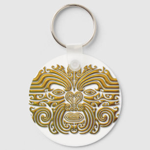 Maori- Tätowierung - Gold Schlüsselanhänger