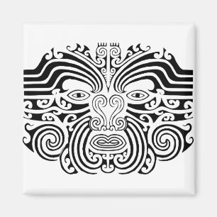 Maori- Tätowierung - Schwarzweiss Magnet
