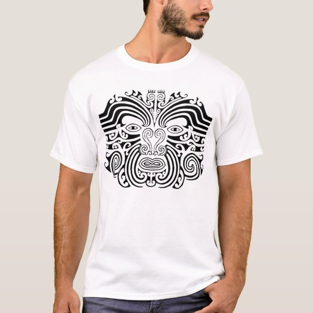 Maori- Tätowierung - Schwarzweiss T-Shirt (Vorderseite)
