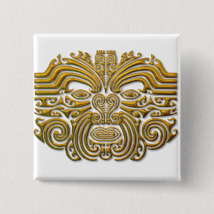 Maori Tattoo - Gold Button
