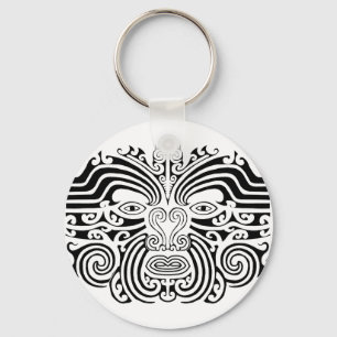 Maori Tattoo - Schwarz und Weiß Schlüsselanhänger