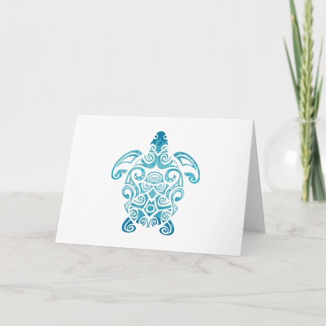 Maori Turtle Honu Art Tribal Tattoo Geschenk Idee Karte (Vorderseite)