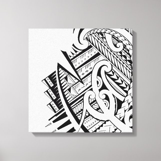 Maori und Samoan inspirierte Kunst Leinwanddruck (Vorderseite)