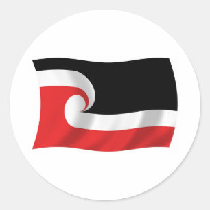 Maori-Volks-Flaggenaufkleber Runder Aufkleber
