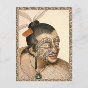 Maori Warrior um 1784 Postkarte