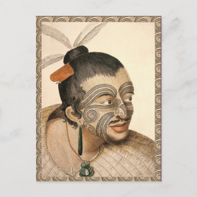 Maori Warrior um 1784 Postkarte (Vorderseite)