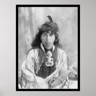 Maori Woman aus Rotorua Neuseeland 1895 Poster