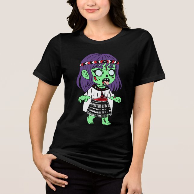Māori Zombie Tri-Blend Shirt (Vorderseite)