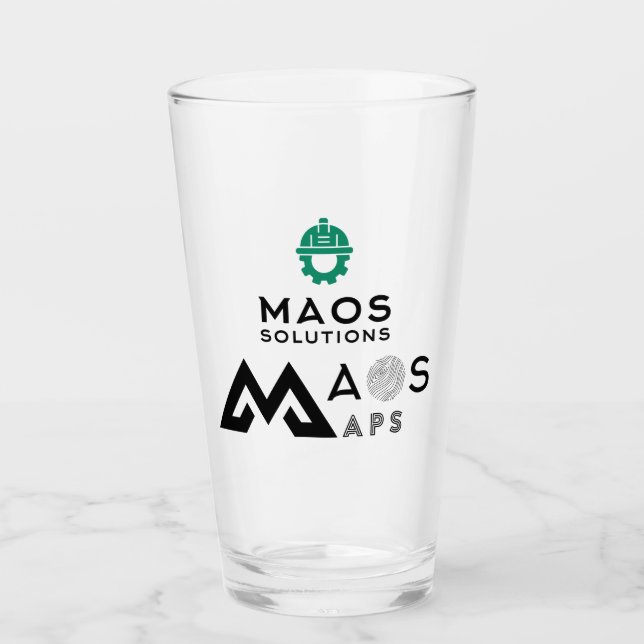 MAOS Becher Glas (Vorderseite)