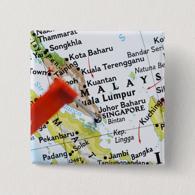 Map-Button in Singapur auf Karte, nah-up Button (Vorderseite)