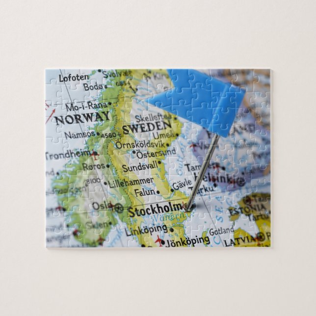 Map-Button in Stockholm, Schweden auf Karte (Horizontal)