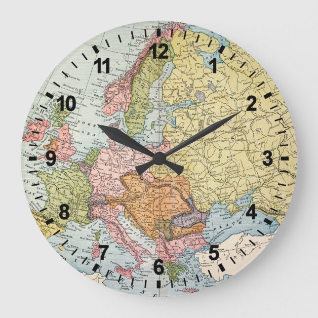 MAP: EUROPE, 1885 GROßE WANDUHR (Vorderseite)