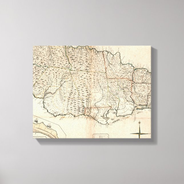 MAP: JAMAIKA, 1755 2 LEINWANDDRUCK (Vorderseite)