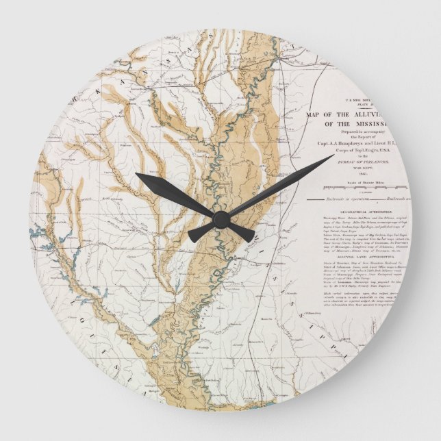 MAP: MISSISSIPPI RIVER, 1861 GROßE WANDUHR (Vorderseite)