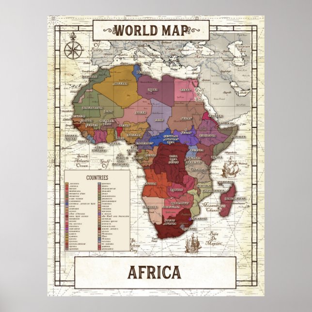 Map Of Africa Poster (Vorne)