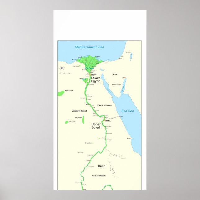 Map of Ancient Egypt During the Dynastic Period Poster (Vorne)