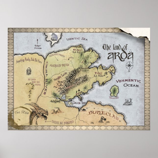 Map of Arda Poster (Devant)