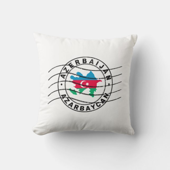 Map of Azerbaijan, Postal Passport Stamp, Travel S Kissen (Vorderseite)