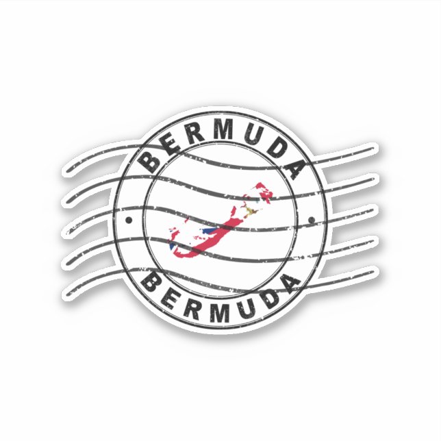 Map of Bermuda, Postal Passport Stamp Aufkleber (Vorderseite)