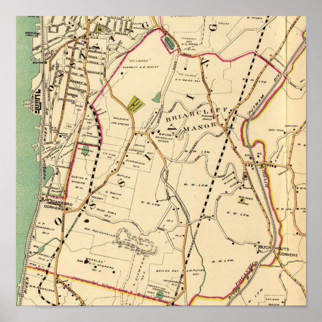 Map of Briarcliff Manor, New York, 1908 Poster (Vorne)
