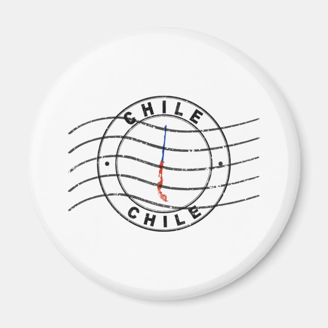 Map of Chile, Postal Passport Stamp, Travel Stamp Magnet (Vorne)
