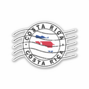 Map of Costa Rica, Postal Passport Stamp Aufkleber