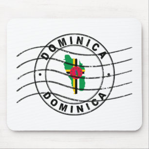 Map of Dominica, Postal Passport Stamp Mousepad