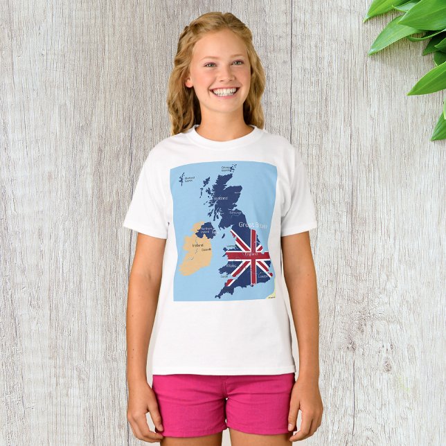 Map of Great Britain Girls T - Shirt (Von Creator hochgeladen)