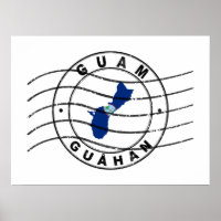 Map of Guam, Postal Passport Stamp